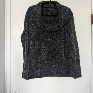White House Black Market Sparkling Black Cowl Neck Sweater
